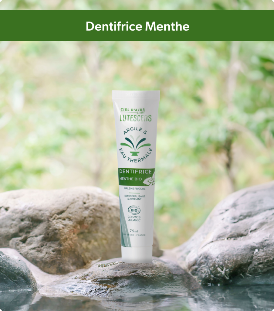 Dentifrice parfum menthe à l'argile et à l'eau thermale de la marque Lutescens