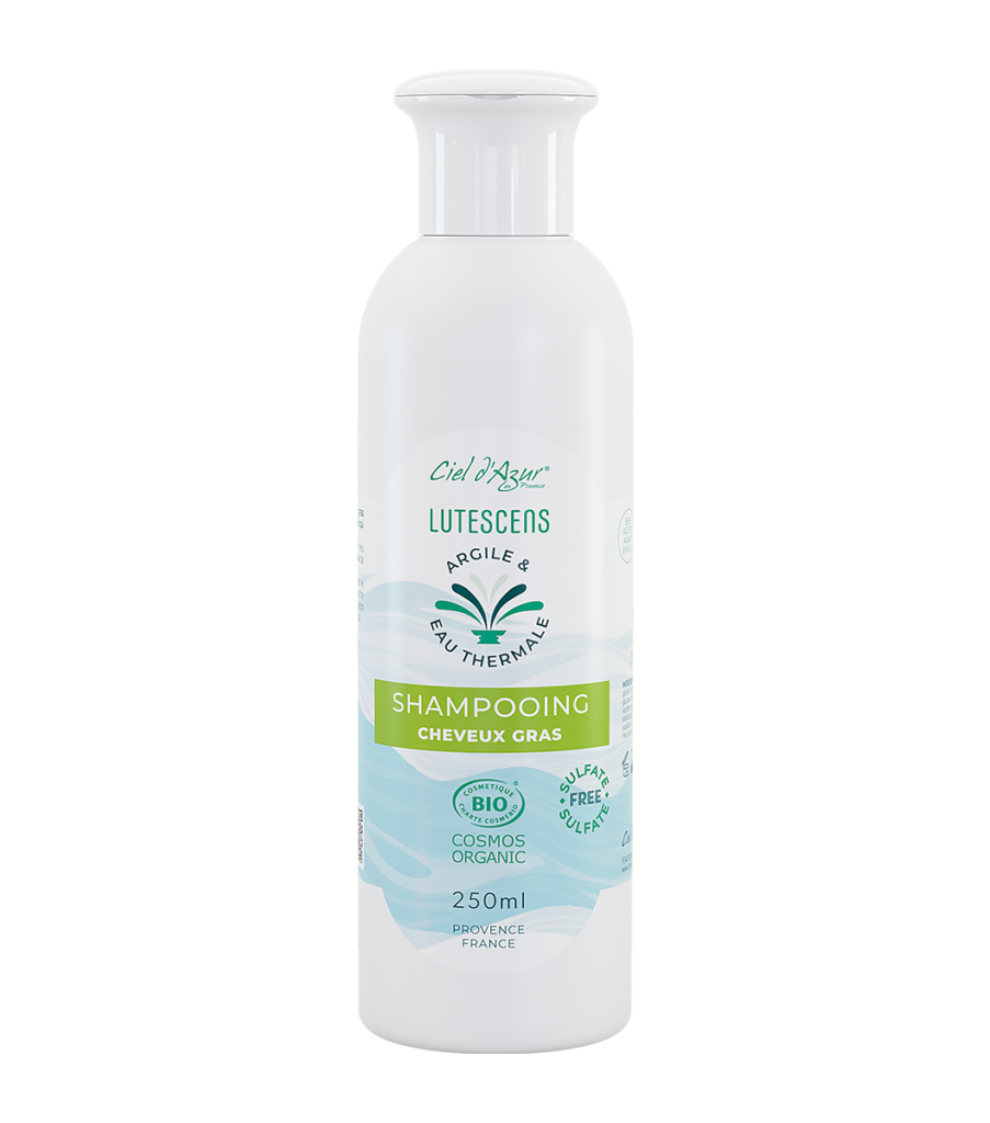 Zoom Shampooing pour cheveux gras à l'argile verte et à l'eau thermale de la marque Lutescens.