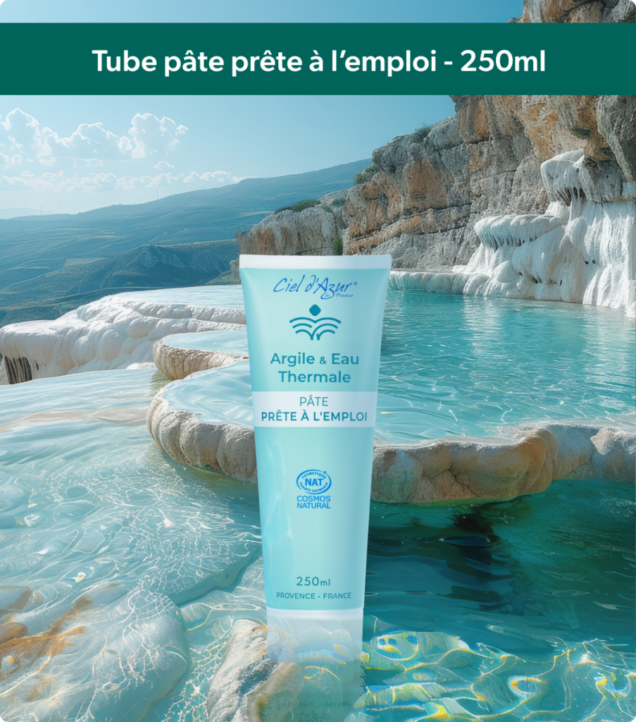 Tube pâte d'argile verte et eau thermale prête à l'emploi de la marque Argile et Eau Thermale